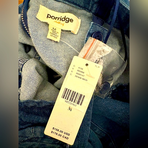 Anthropologie PORRIDGE ROSETTE DENIM SLIM MINI DRESS size Medium New - Picture 7 of 8